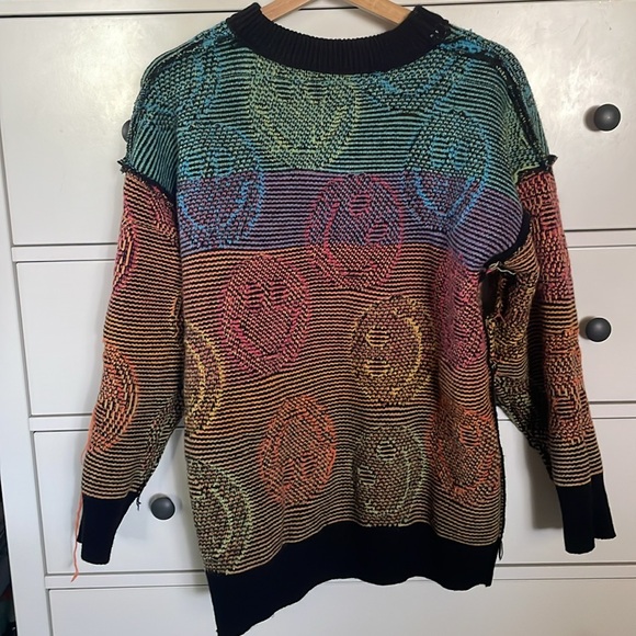 INDV baggy smiley sweater y2k rainbow Large - Picture 5 of 6
